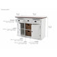 NovaSolo Halifax Accent 49" White & Brown Mahogany Buffet With 3 Drawers & 2 Rattan Baskets