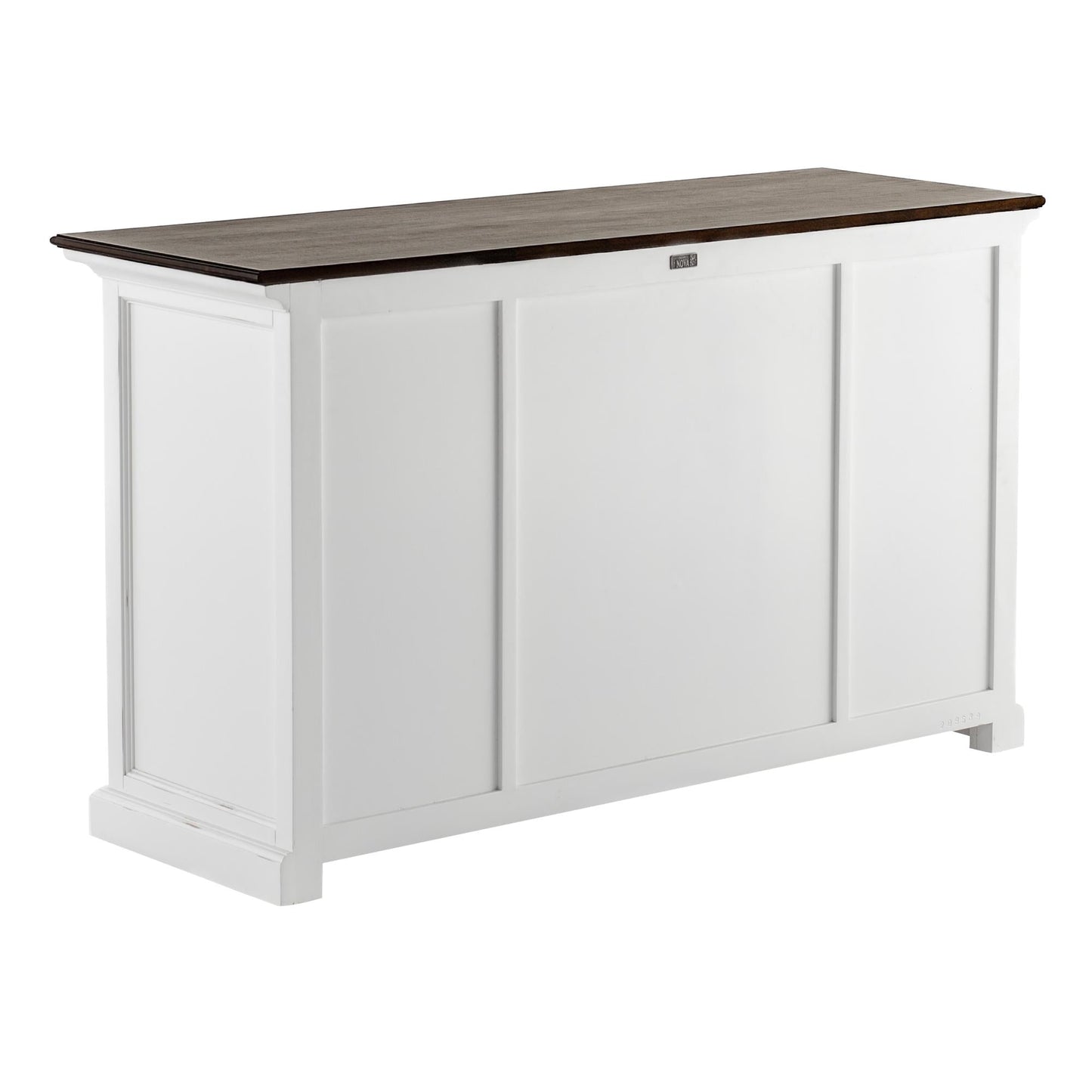 NovaSolo Halifax Accent 57" Classic White & Brown Mahogany Buffet With 4 Doors & 3 Drawers