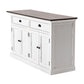 NovaSolo Halifax Accent 57" White & Brown Mahogany Buffet With 4 Doors & 2 Drawers