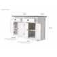 NovaSolo Halifax Accent 57" White & Brown Mahogany Buffet With 4 Doors & 2 Drawers