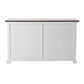 NovaSolo Halifax Accent 57" White & Brown Mahogany Buffet With 4 Doors & 2 Drawers