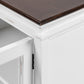 NovaSolo Halifax Accent 64" Classic White & Brown Mahogany Buffet With 4 Glass Doors