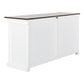 NovaSolo Halifax Accent 64" Classic White & Brown Mahogany Buffet With 4 Glass Doors