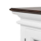 NovaSolo Halifax Accent 64" Classic White & Brown Mahogany Buffet With 4 Glass Doors