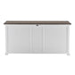 NovaSolo Halifax Accent 71" Classic White & Brown Mahogany Buffet With 5 Doors & 3 Drawers
