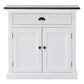 NovaSolo Halifax Contrast 35" Classic White & Black Mahogany Buffet With 2 Doors & 1 Drawer