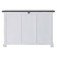 NovaSolo Halifax Contrast 49" White & Black Mahogany Buffet With 3 Drawers & 2 Rattan Baskets