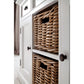 NovaSolo Halifax Contrast 49" White & Black Mahogany Buffet With 3 Drawers & 2 Rattan Baskets