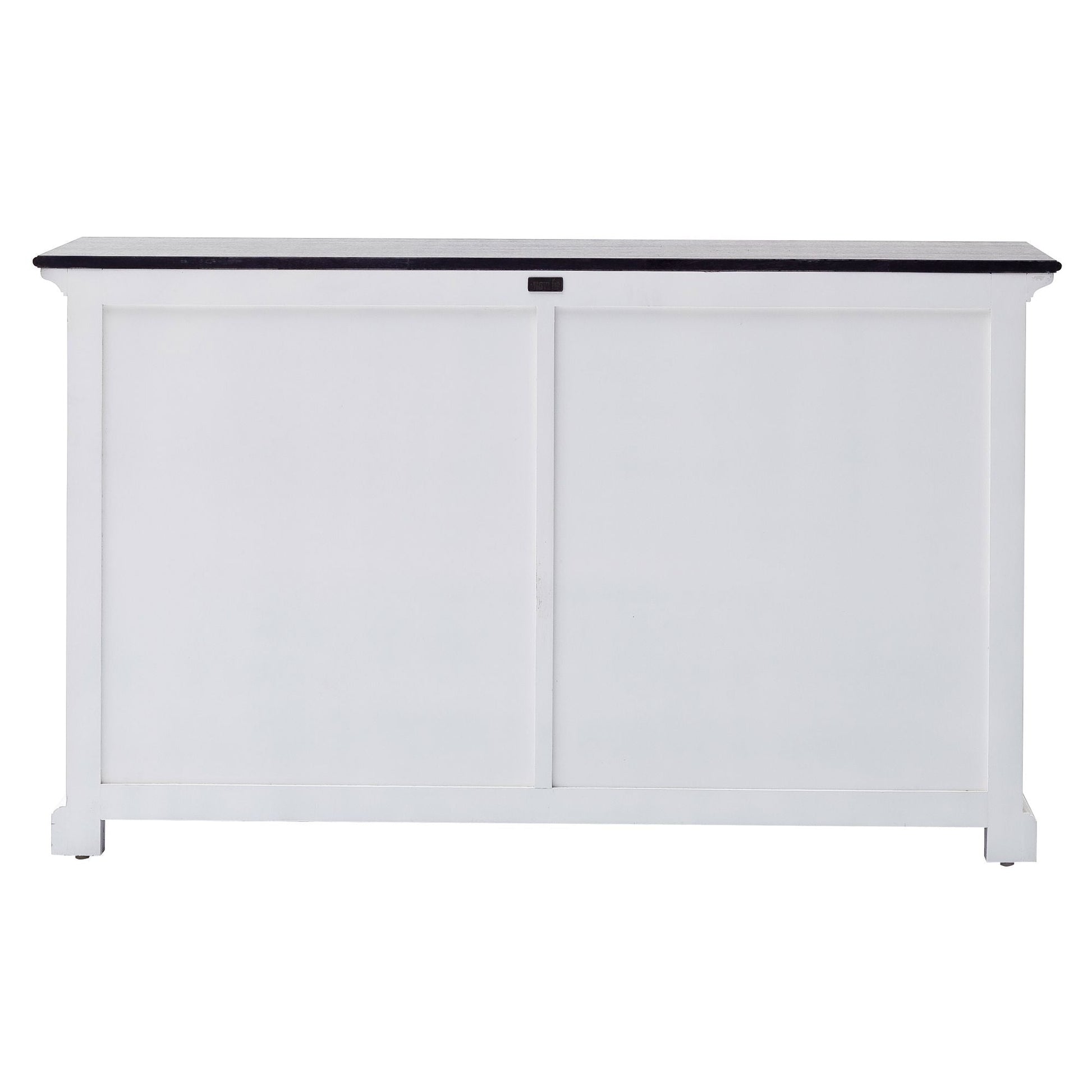 NovaSolo Halifax Contrast 49" White & Black Mahogany Buffet With 3 Drawers & 2 Sliding Doors