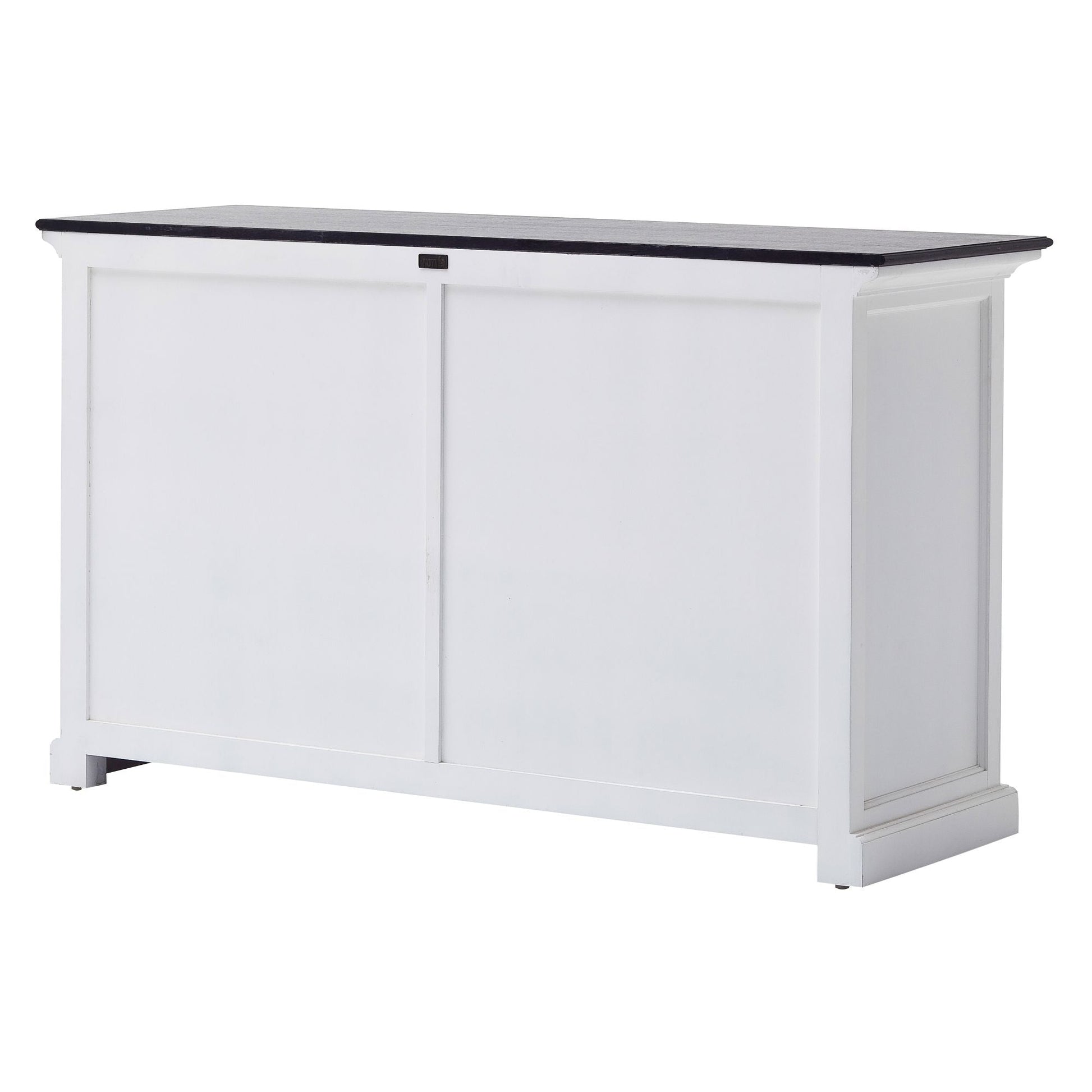 NovaSolo Halifax Contrast 49" White & Black Mahogany Buffet With 3 Drawers & 2 Sliding Doors