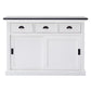 NovaSolo Halifax Contrast 49" White & Black Mahogany Buffet With 3 Drawers & 2 Sliding Doors