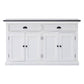 NovaSolo Halifax Contrast 57" Classic White & Black Buffet With 4 Doors and 2 Drawers