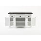 NovaSolo Halifax Contrast 57" Classic White & Black Mahogany Buffet With 4 Doors & 3 Drawers