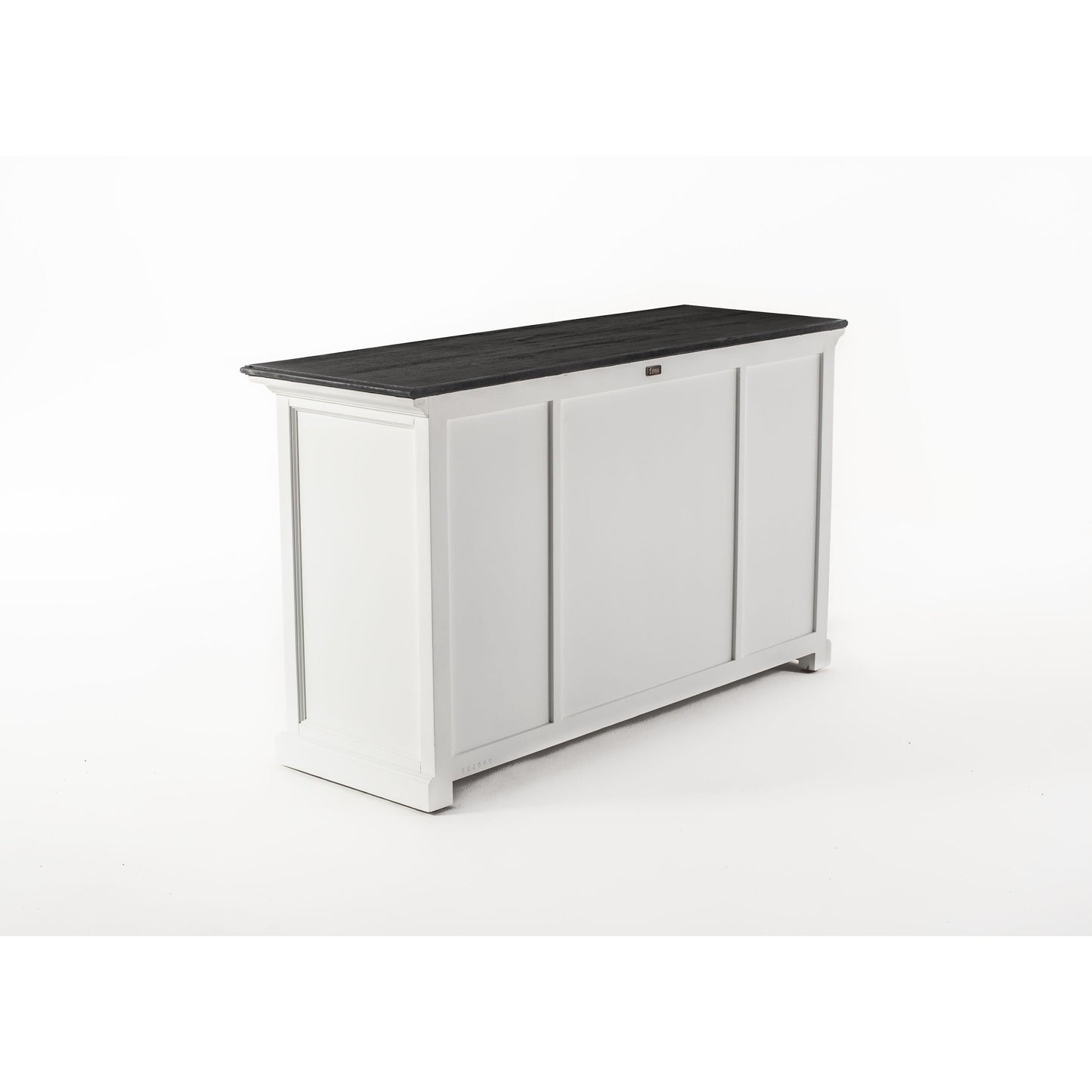 NovaSolo Halifax Contrast 57" Classic White & Black Mahogany Buffet With 4 Doors & 3 Drawers