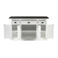 NovaSolo Halifax Contrast 57" Classic White & Black Mahogany Buffet With 4 Doors & 3 Drawers