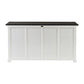 NovaSolo Halifax Contrast 63" Classic White & Black Mahogany Buffet With 4 Drawers & 4 Rattan Baskets