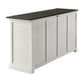 NovaSolo Halifax Contrast 63" Classic White & Black Mahogany Buffet With 4 Drawers & 4 Rattan Baskets