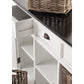 NovaSolo Halifax Contrast 63" Classic White & Black Mahogany Buffet With 4 Drawers & 4 Rattan Baskets