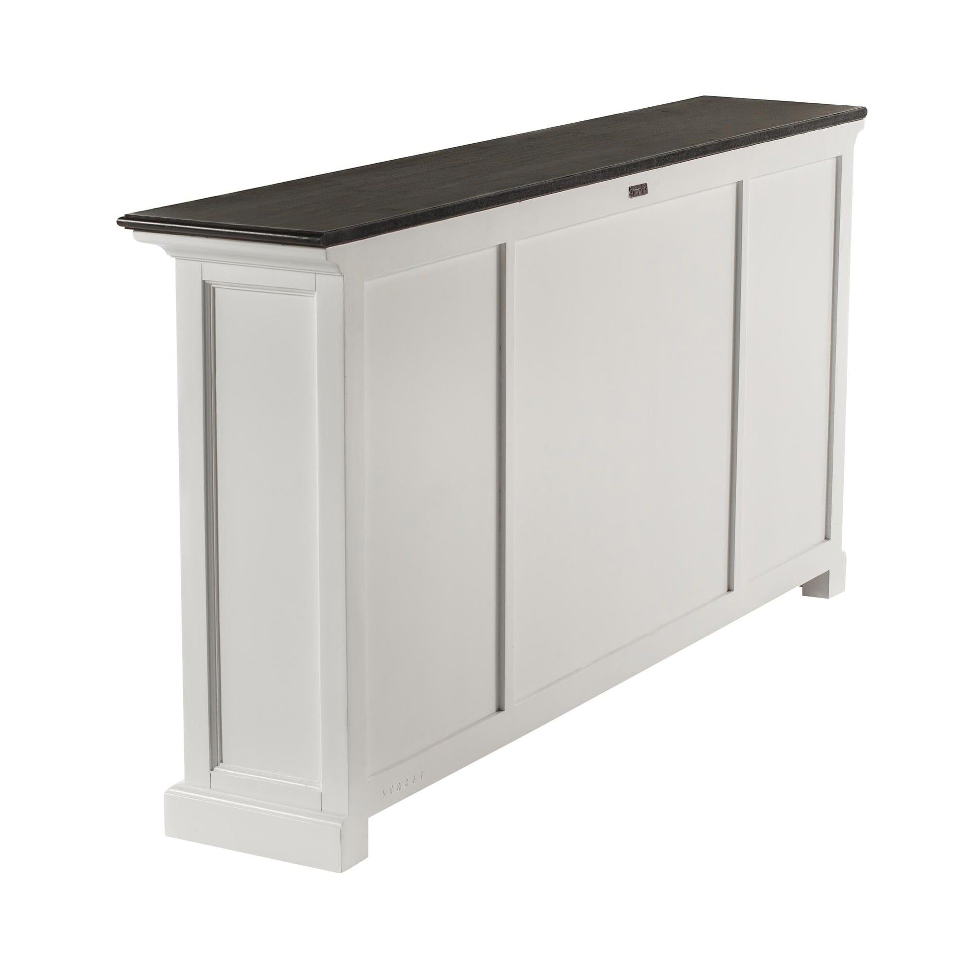 NovaSolo Halifax Contrast 65" Classic White & Black Mahogany Buffet With 4 Doors & 3 Drawers