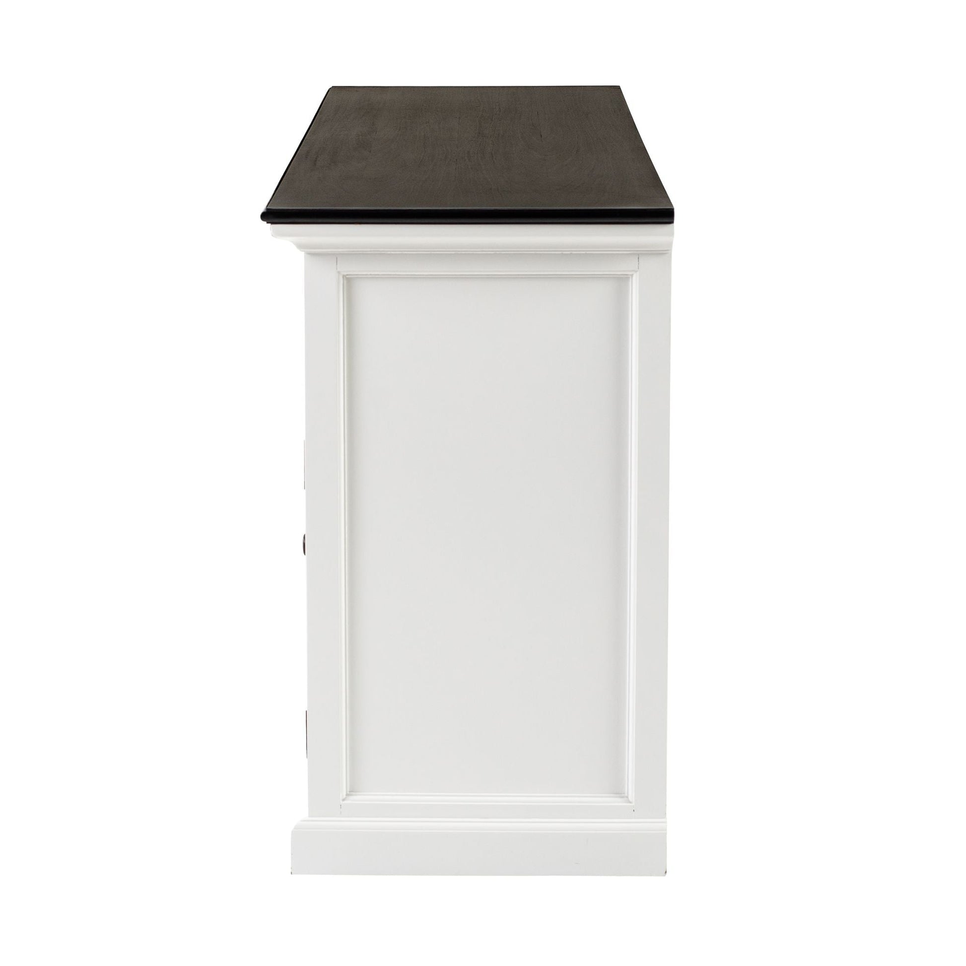 NovaSolo Halifax Contrast 71" Classic White & Black Mahogany Buffet With 5 Doors & 3 Drawers