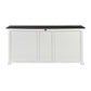 NovaSolo Halifax Contrast 71" Classic White & Black Mahogany Buffet With 5 Doors & 3 Drawers