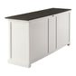 NovaSolo Halifax Contrast 71" Classic White & Black Mahogany Buffet With 5 Doors & 3 Drawers