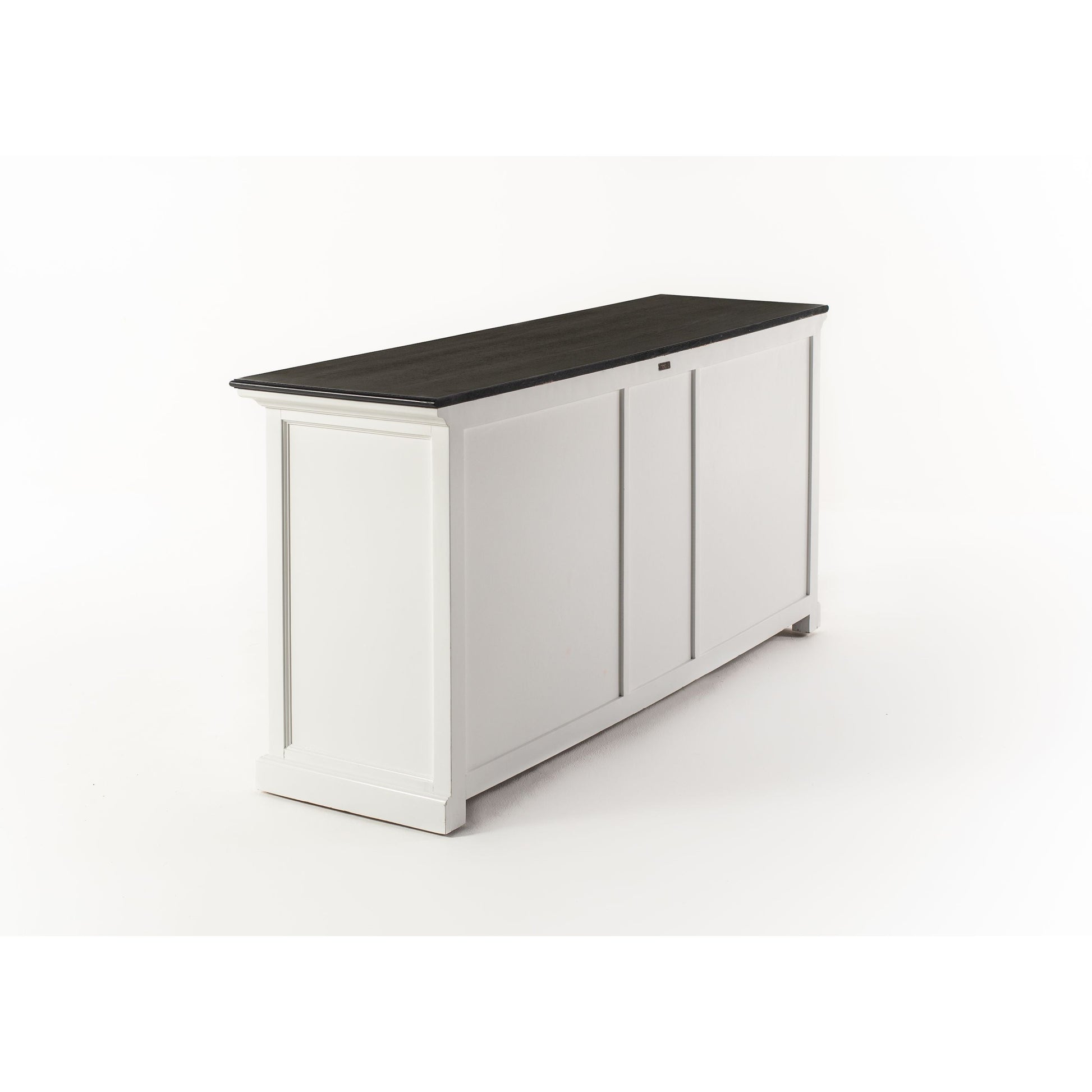 NovaSolo Halifax Contrast 71" Classic White & Black Mahogany Buffet With 5 Doors & 3 Drawers