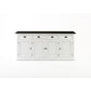 NovaSolo Halifax Contrast 79" Classic White & Black Mahogany Buffet With 4 Doors & 4 Drawers