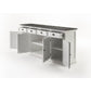 NovaSolo Halifax Contrast 79" Classic White & Black Mahogany Buffet With 4 Doors & 4 Drawers