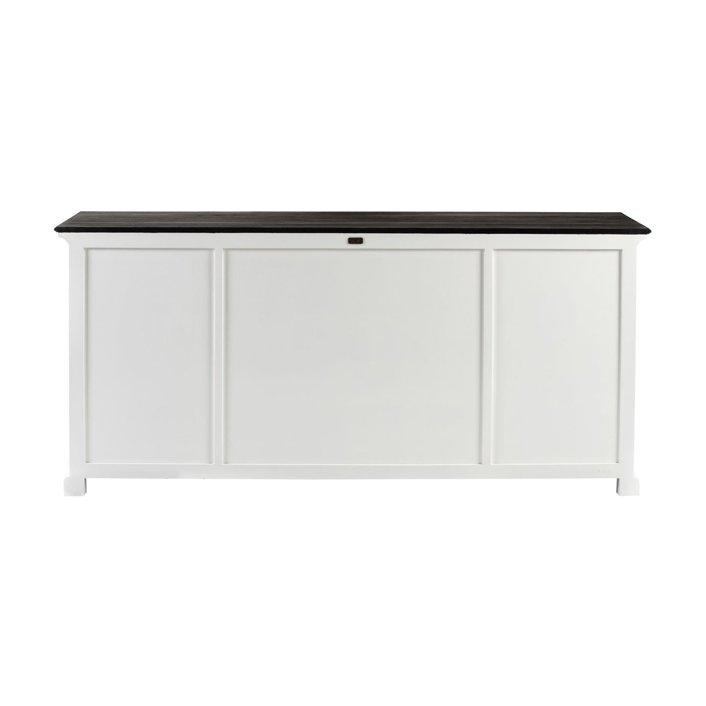 NovaSolo Halifax Contrast 79" Classic White & Black Mahogany Buffet With 4 Doors & 4 Drawers