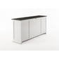 NovaSolo Halifax Contrast 79" Classic White & Black Mahogany Buffet With 4 Doors & 4 Drawers