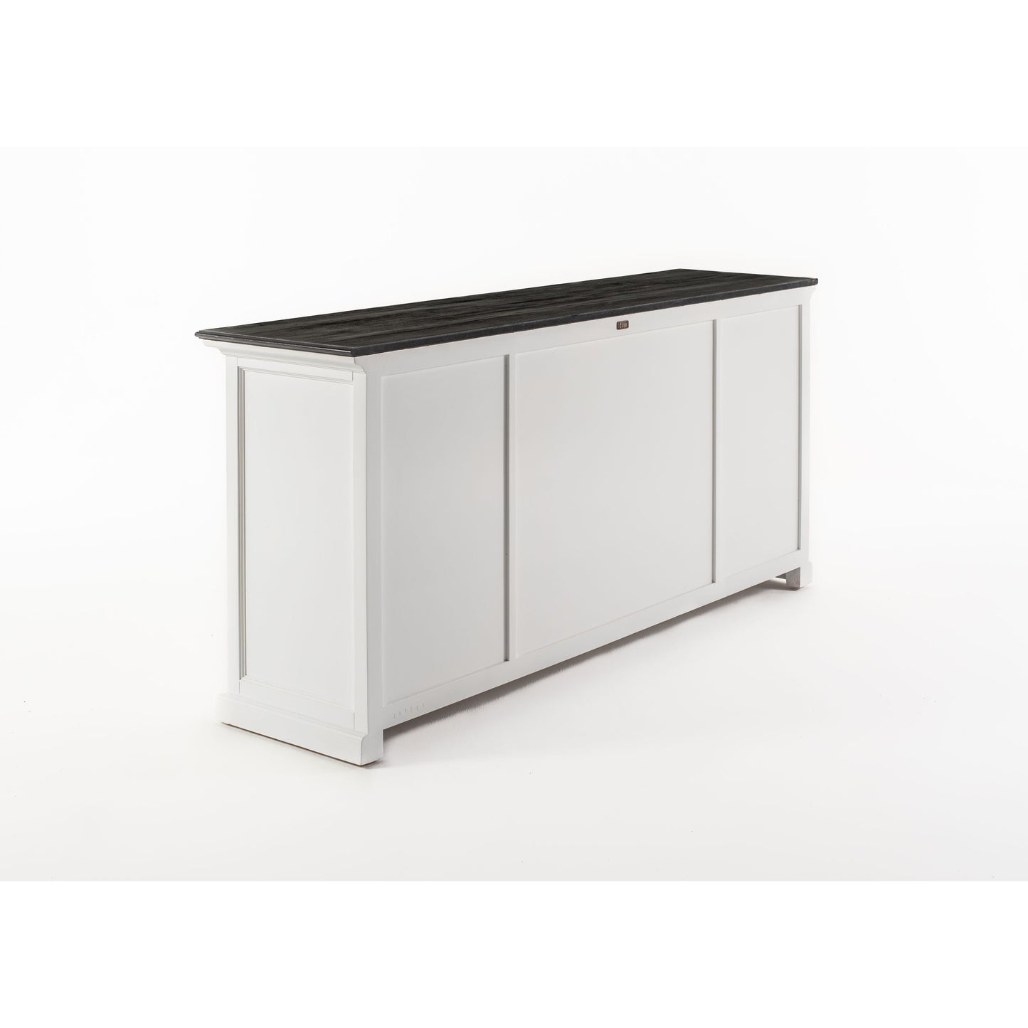 NovaSolo Halifax Contrast 79" Classic White & Black Mahogany Buffet With 4 Doors & 4 Drawers