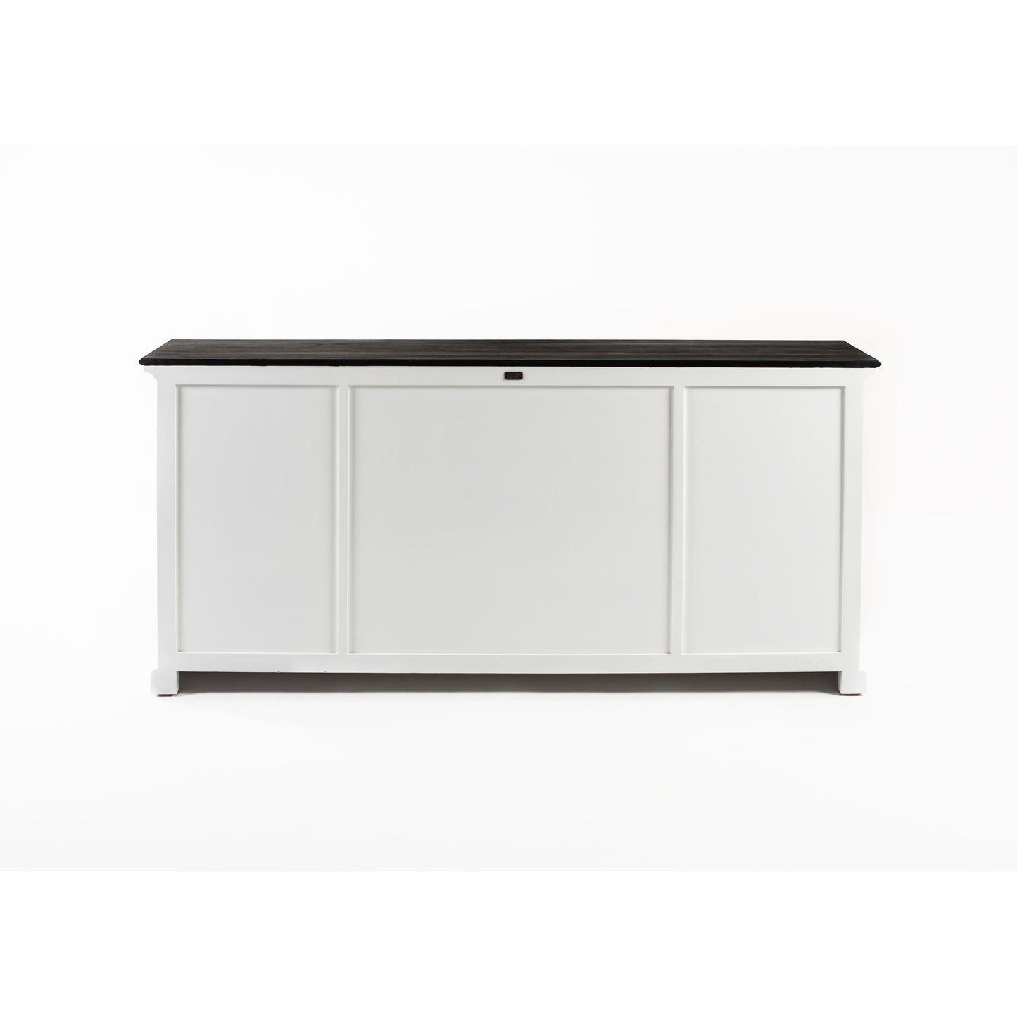 NovaSolo Halifax Contrast 79" Classic White & Black Mahogany Buffet With 4 Doors & 4 Drawers