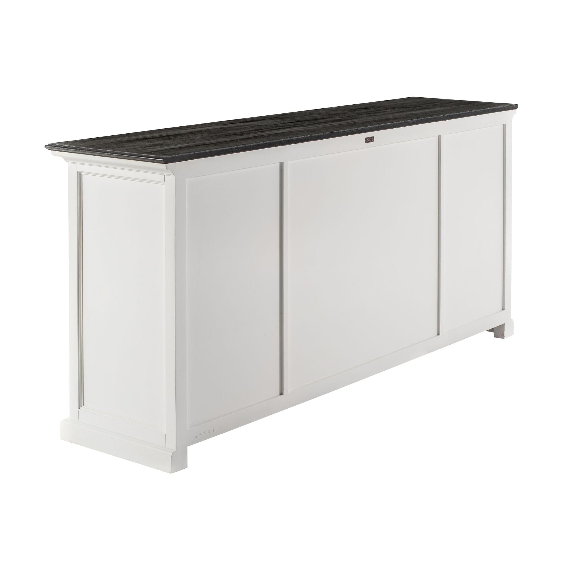 NovaSolo Halifax Contrast 79" Classic White & Black Mahogany Buffet With 4 Doors & 4 Drawers