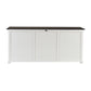 NovaSolo Halifax Contrast 79" Classic White & Black Mahogany Buffet With 6 Glass Doors