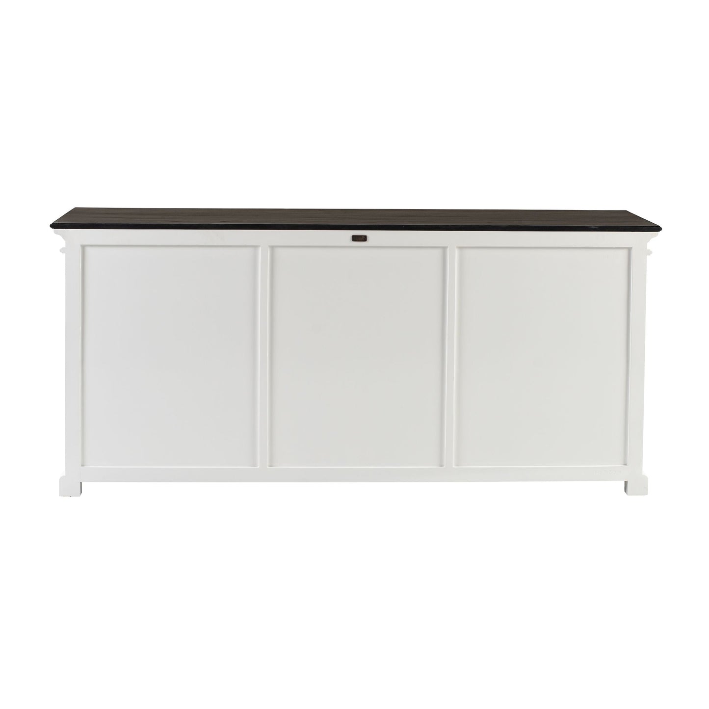 NovaSolo Halifax Contrast 79" Classic White & Black Mahogany Buffet With 6 Glass Doors