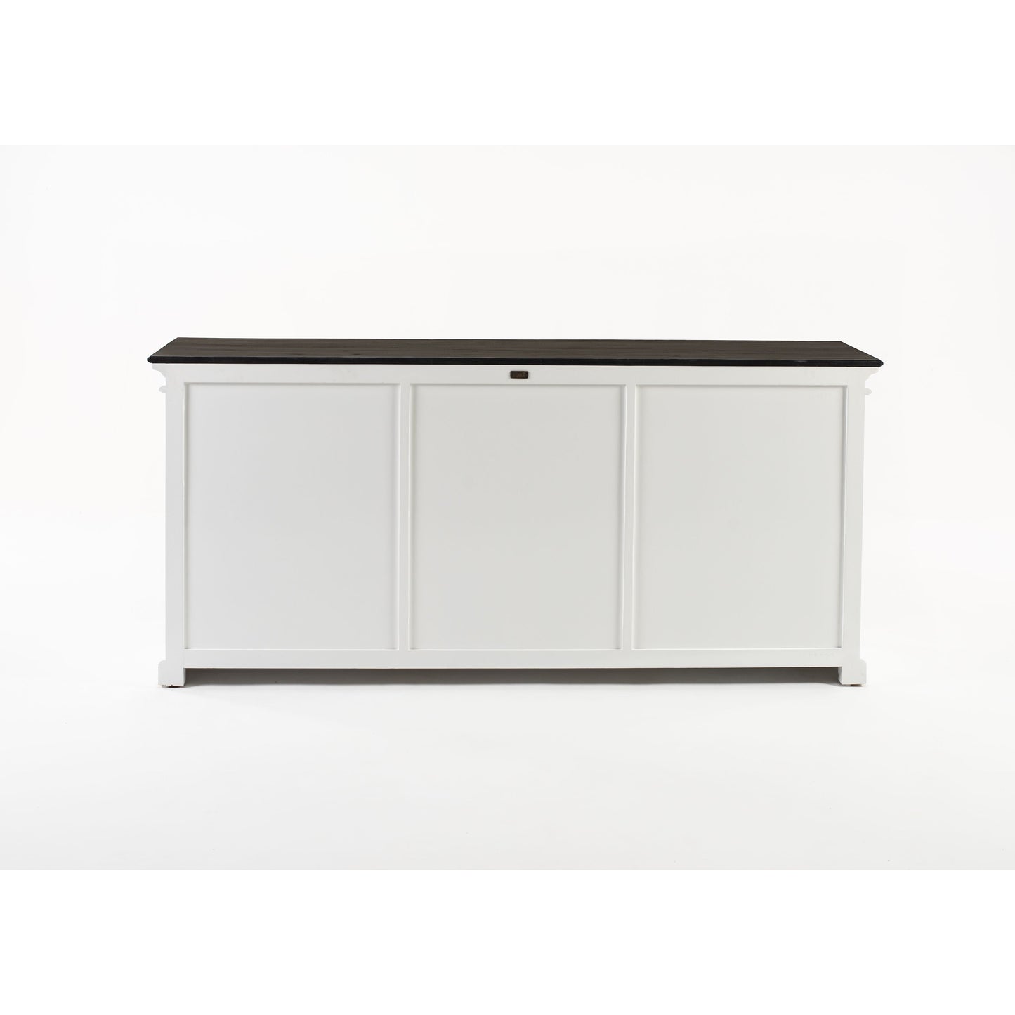 NovaSolo Halifax Contrast 79" Classic White & Black Mahogany Buffet With 6 Glass Doors