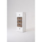 NovaSolo Halifax Grand 24" Classic White Mahogany Mini Storage Unit With 2 Drawers & 3 Rattan Baskets