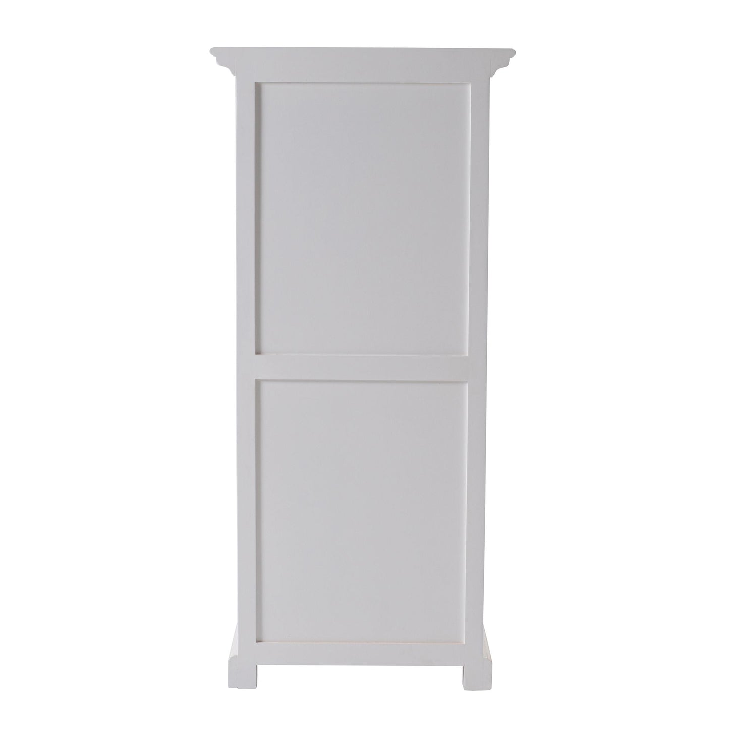 NovaSolo Halifax Grand 24" Classic White Mahogany Mini Storage Unit With 2 Drawers & 3 Rattan Baskets