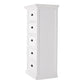 NovaSolo Halifax Grand 24" Classic White Mahogany Mini Storage Unit With 5 Drawers