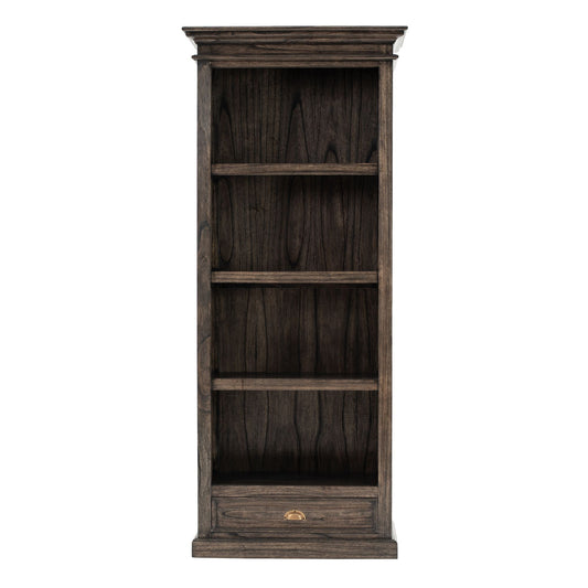 NovaSolo Halifax Mindi 32" Black Mindi Wood Display Cabinet With 4 Shelves & 1 Drawer