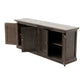 NovaSolo Halifax Mindi 35" Black Mindi Wood Double-Bay Hutch Cabinet With 4 Doors & 10 Shelves