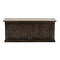 NovaSolo Halifax Mindi 35" Black Mindi Wood Double-Bay Hutch Cabinet With 4 Doors & 10 Shelves