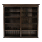 NovaSolo Halifax Mindi 35" Black Mindi Wood Double-Bay Hutch Cabinet With 4 Doors & 10 Shelves