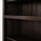 NovaSolo Halifax Mindi 35" Black Mindi Wood Single-Bay Hutch Cabinet With 2 Doors & 5 Shelves