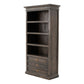 NovaSolo Halifax Mindi 39" Black Mindi Wood Book Cabinet With 3 Large Drawers