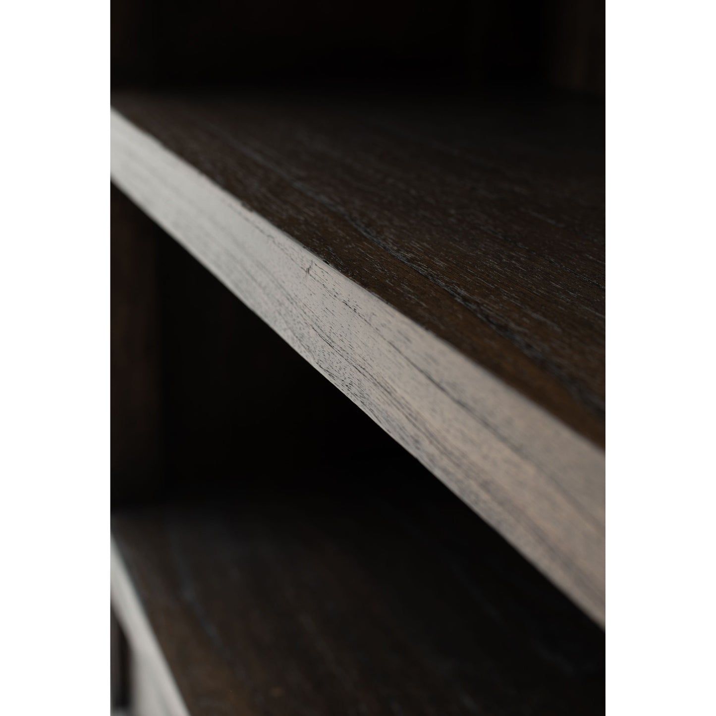 NovaSolo Halifax Mindi 39" Black Mindi Wood Book Cabinet With 3 Large Drawers