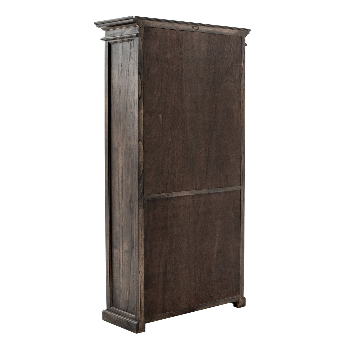 NovaSolo Halifax Mindi 39" Black Mindi Wood Book Cabinet With 3 Large Drawers