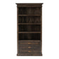 NovaSolo Halifax Mindi 39" Black Mindi Wood Book Cabinet With 3 Large Drawers