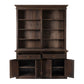NovaSolo Halifax Mindi 63" Black Mindi Wood Bookcase Hutch Cabinet With 4 Doors & 8 Shelves